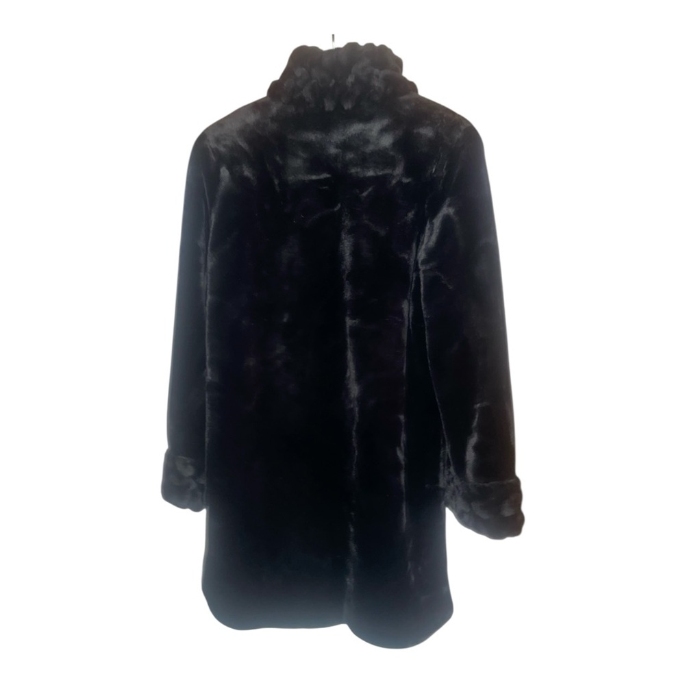 Fen-Nelli Elegant black faux fur winter coat women's size 8 super nice - Picture 4 of 13